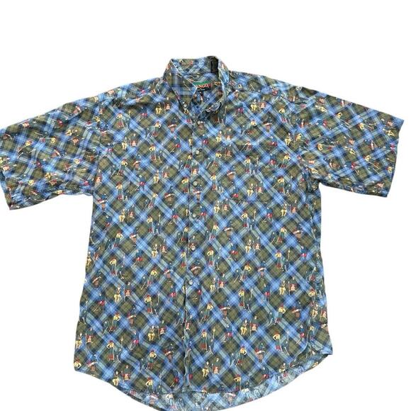 Vintage Tango Men's Button Up Short Sleeve Golf Shirt Size Large - Picture 1 of 6